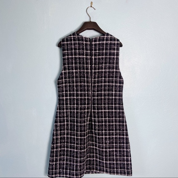 Alice + Olivia Black Tweed A-Line Mini Dress - Picture 3 of 6